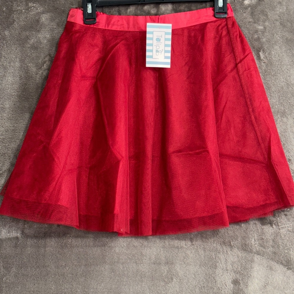 Red Tulle Skirt Medium Coquette Balletcore skirt Holiday Party NWT Tulip B